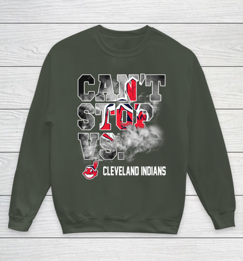 MLB Cleveland Indians Baseball Can't Stop Vs Cleveland Indians Youth Sweatshirt 8