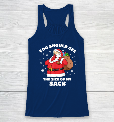 You Should See The Size Of My Sack Santa Men Funny Christmas Racerback Tank 4
