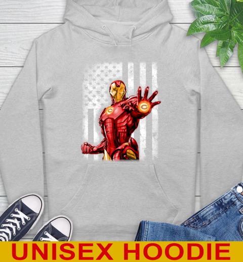 Chicago Bears NFL Football Iron Man Avengers American Flag Shirt Hoodie 6