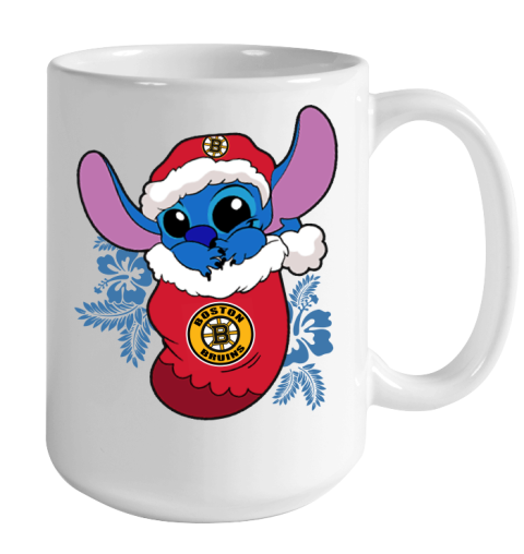 Boston Bruins Christmas Stitch In The Sock Funny Disney NHL Color Changing Mug 15oz 2