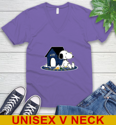 NBA Basketball Utah Jazz Snoopy The Peanuts Movie Shirt V-Neck T-Shirt 9