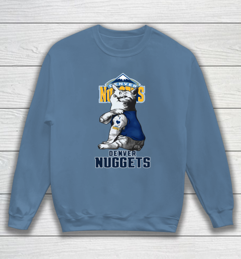 NBA Basketball My Cat Loves Denver Nuggets Sweatshirt 6