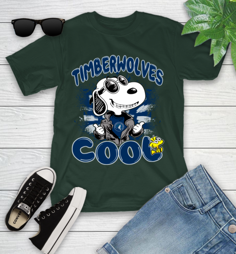 NBA Basketball Minnesota Timberwolves Cool Snoopy Shirt Youth T-Shirt 4