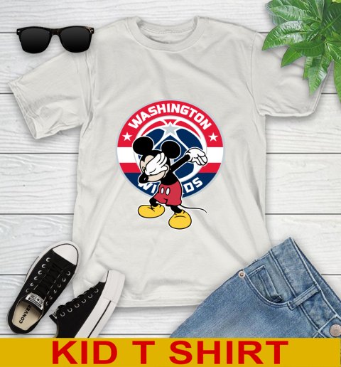 Washington Wizards NBA Basketball Dabbing Mickey Disney Sports Youth T-Shirt 12