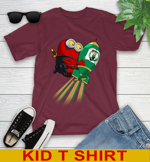 NBA Basketball Boston Celtics Deadpool Minion Marvel Shirt Youth T-Shirt 5