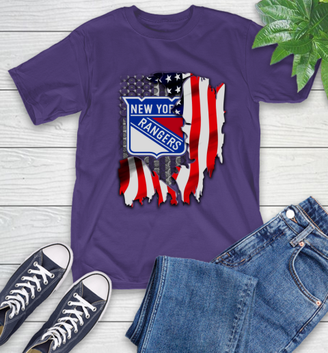New York Rangers NHL Hockey American Flag T-Shirt 5