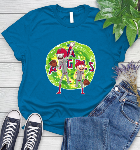 MLB Los Angeles Angels Rick And Morty Baseball Sports Women's T-Shirt 7