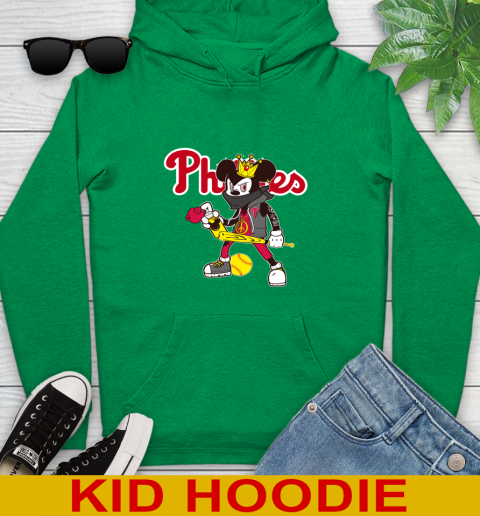 Philadelphia Phillies MLB Baseball Mickey Peace Sign Sports Youth Hoodie 8