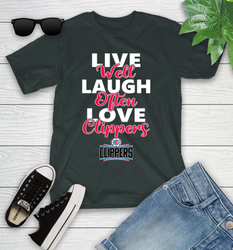 NBA Basketball LA Clippers Live Well Laugh Often Love Shirt Youth T-Shirt 5