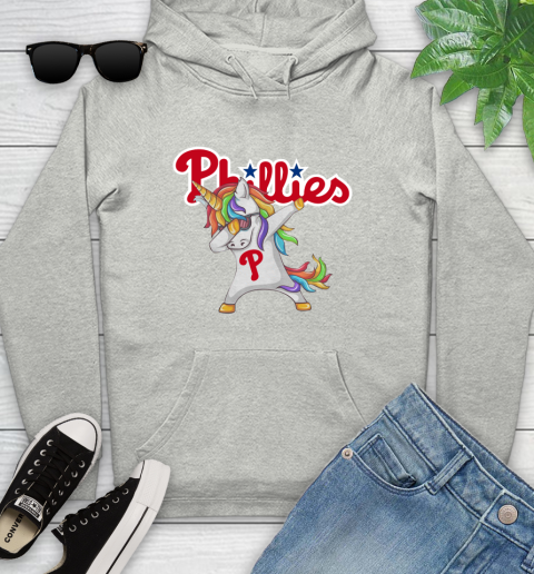 Philadelphia Phillies MLB Baseball Funny Unicorn Dabbing Sports Youth Hoodie