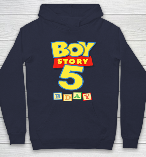 Toy Blocks Boy Story 5 Year Old Birthday Hoodie Tee For Sports