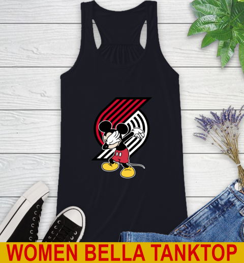Portland Trail Blazers NBA Basketball Dabbing Mickey Disney Sports Racerback Tank 10