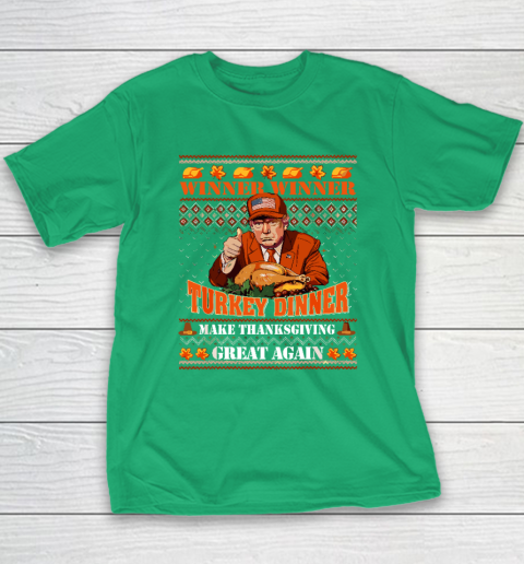 Trump Winner Funny Winner Turkey Dinner Thanksgiving Ugly Youth T-Shirt 4