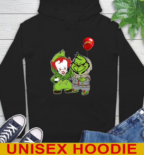 Los Angeles Chargers Baby Pennywise Grinch Christmas NFL Football Hoodie 2