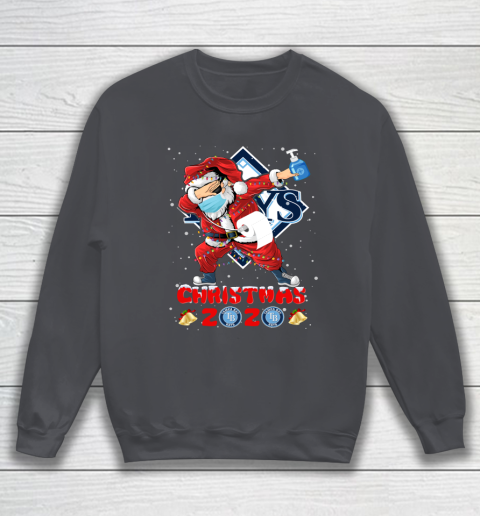 Tampa Bay Rays Funny Santa Claus Dabbing Christmas 2020 MLB Sweatshirt 4