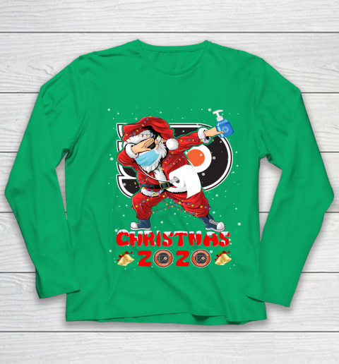 Philadelphia Flyers Funny Santa Claus Dabbing Christmas 2020 NHL Youth Long Sleeve 4