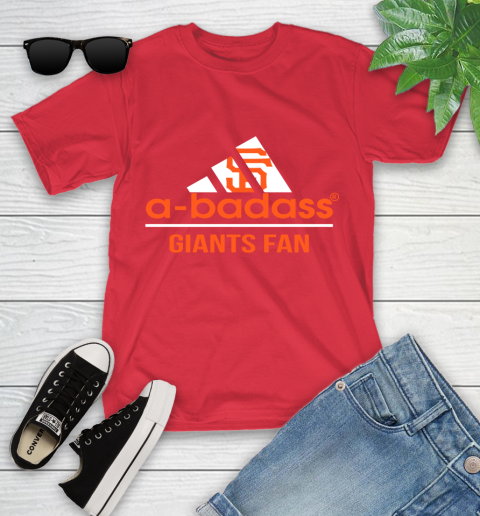 MLB A Badass San Francisco Giants Fan Adidas Baseball Sports Youth T-Shirt 13