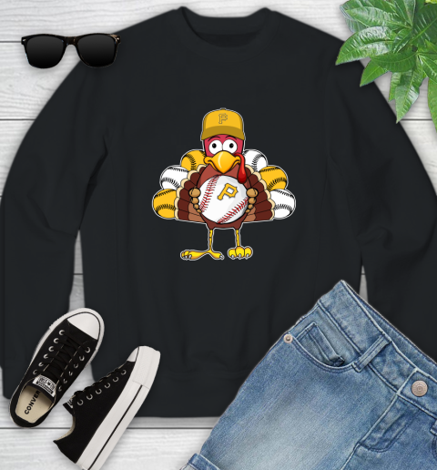 Pittsburgh Pirates Turkey thanksgiving Youth Sweatshirt 2