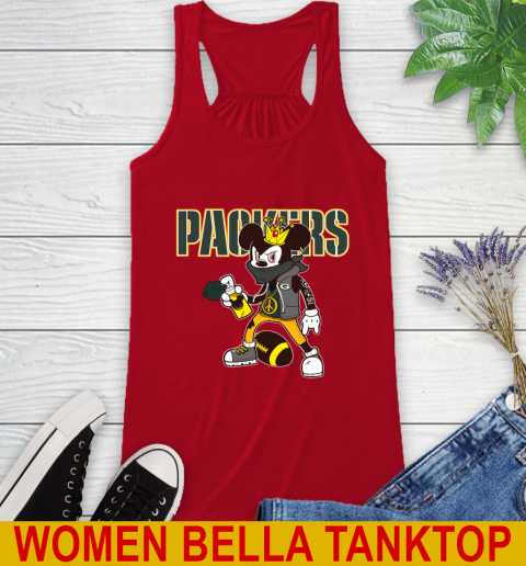 Green Bay Packers NFL Football Mickey Peace Sign Sports Racerback Tank 6