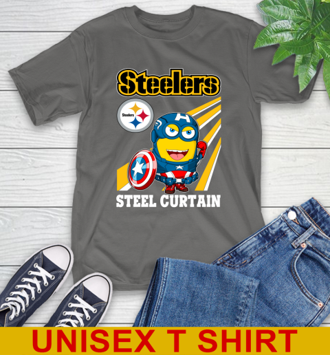 NFL Football Pittsburgh Steelers Captain America Marvel Avengers Minion Shirt T-Shirt 10
