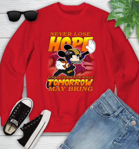 Buffalo Bills NFL Football Mickey Disney Never Lose Hope (2) Youth Sweatshirt 8