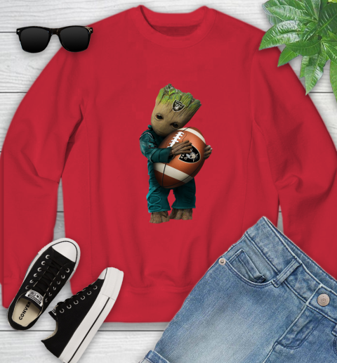 NFL Groot Guardians Of The Galaxy Football Sports Oakland Raiders Youth Sweatshirt 9