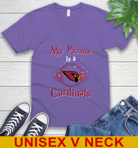 NFL Football Harry Potter My Patronus Is A Arizona Cardinals V-Neck T-Shirt 8