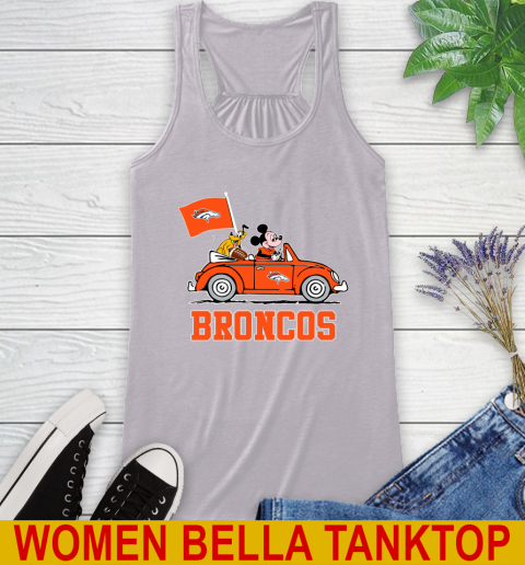 NFL Football Denver Broncos Pluto Mickey Driving Disney Shirt Racerback Tank 5