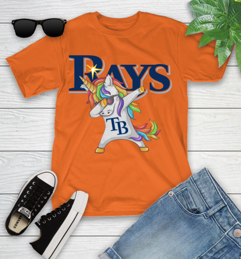 Tampa Bay Rays MLB Baseball Funny Unicorn Dabbing Sports Youth T-Shirt 7