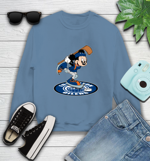 NHL Hockey Edmonton Oilers Cheerful Mickey Disney Shirt Sweatshirt 8