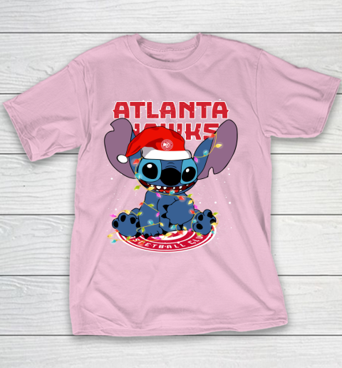 Atlanta Hawks NBA noel stitch Basketball Christmas Youth T-Shirt 5