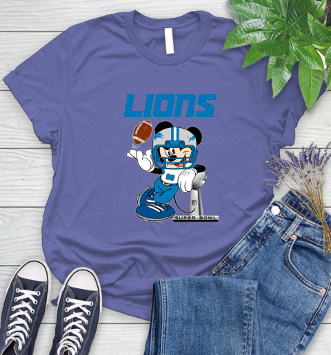 NFL Detroit Lions Mickey Mouse Disney Super Bowl Football T Shirt Women's T-Shirt 11