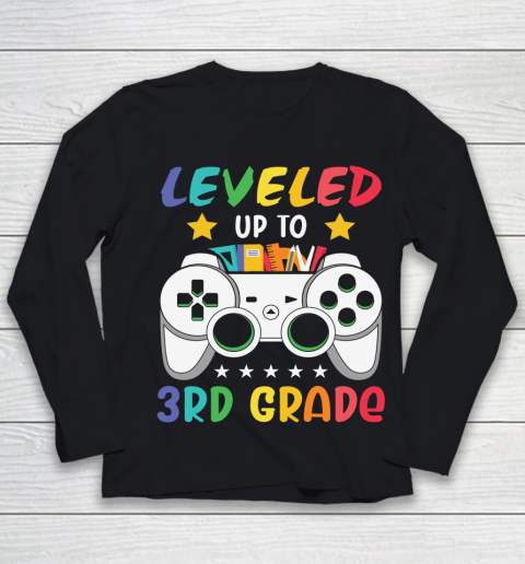 Back To School Shirt Leveled up to 3rd grade Youth Long Sleeve