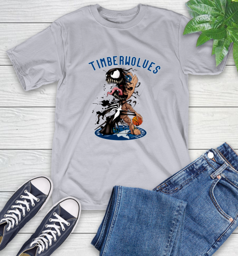 NBA Minnesota Timberwolves Basketball Venom Groot Guardians Of The Galaxy T-Shirt 6