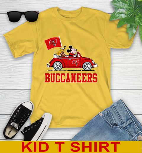 NFL Football Tampa Bay Buccaneers Pluto Mickey Driving Disney Shirt Youth T-Shirt 8