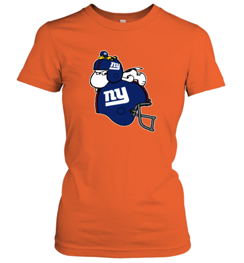 New York Giants Snoopy And Woodstock Helmet Shirt - High-Quality