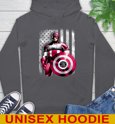 Toronto Raptors NBA Basketball Captain America Marvel Avengers American Flag Shirt Hoodie 7