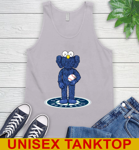 MLB Baseball Seattle Mariners Kaws Bff Blue Figure Shirt Tank Top 4