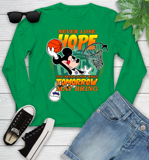 Sacramento Kings NBA Basketball Mickey Disney Never Lose Hope Youth Long Sleeve 7