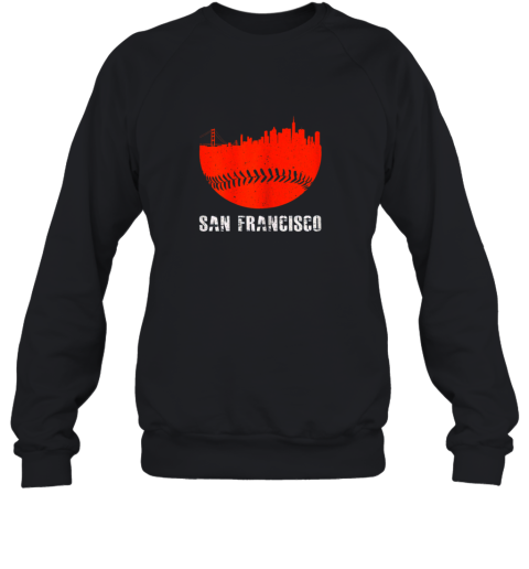 San Francisco Baseball Downtown Skyline For Fan Sweatshirt