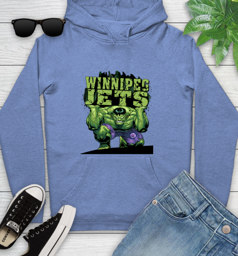 Winnipeg Jets NHL Hockey Incredible Hulk Marvel Avengers Sports Youth Hoodie 12