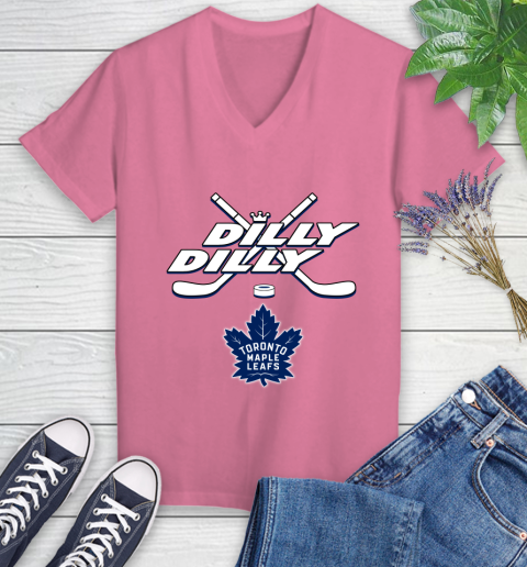 NHL Toronto Maple Leafs Dilly Dilly Hockey Sports Women's V-Neck T-Shirt 13