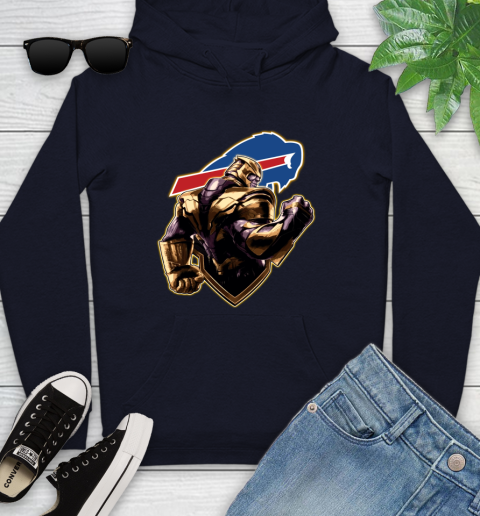 NFL Thanos Avengers Endgame Football Sports Buffalo Bills Youth Hoodie 4