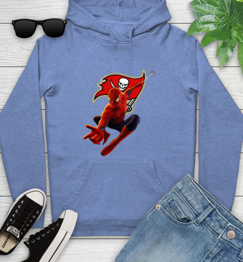 NFL Spider Man Avengers Endgame Football Tampa Bay Buccaneers Youth Hoodie 12