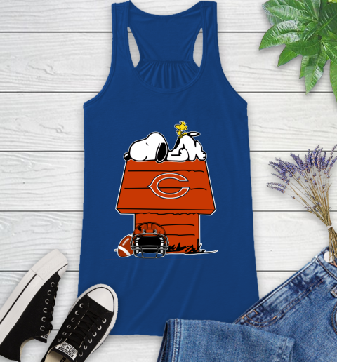 Chicago Bears NFL Football Snoopy Woodstock The Peanuts Movie Racerback Tank True Royal Chicago Bears NFL Football Snoopy Woodstock The Peanuts Movie Racerback Tank 9