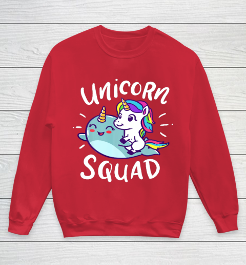 Unicorn Squad Narwhal Funny Cute Birthday Party Present Gift Youth Sweatshirt 7