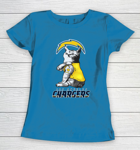 NFL Football My Cat Loves Los Angeles Chargers Women's T-Shirt 6