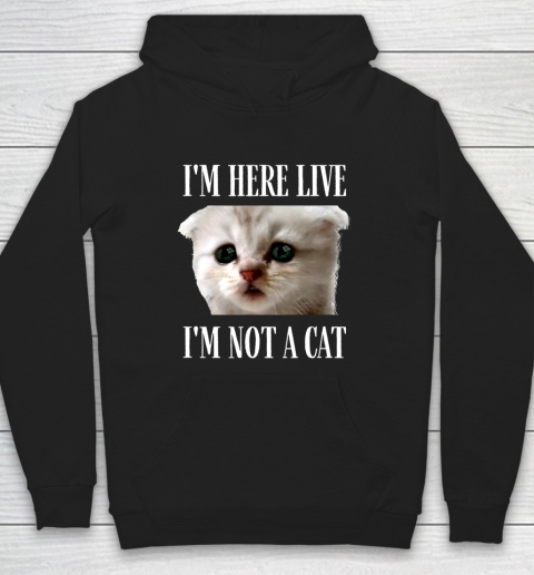 I m Here Live I m Not A Cat Funny Cat Lawyer I m Not A Cat Hoodie