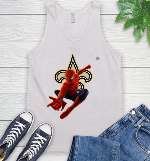 NFL Spider Man Avengers Endgame Football New Orleans Saints Tank Top