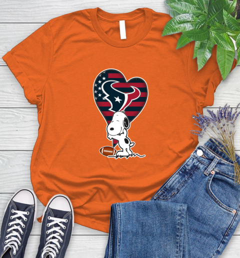 Houston Texans NFL Football The Peanuts Movie Adorable Snoopy Women's T-Shirt 4